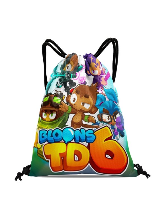 Drawstring Backpack for Bloons TD Sackpack Women Men Adults Party Favor Bags Sports for Gym Travel Swimming Hiking Camping Tote Bag 11.8 × 15.7 in