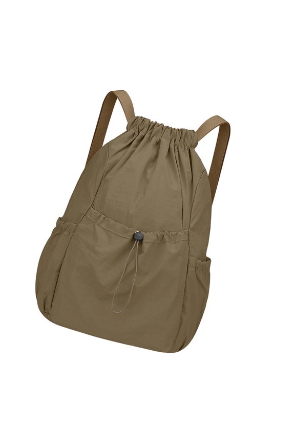 Drawstring Backpack for Commute and Gym, Lightweight Multi-Pocket Daypack with Wide Straps and Easy Daily Storage