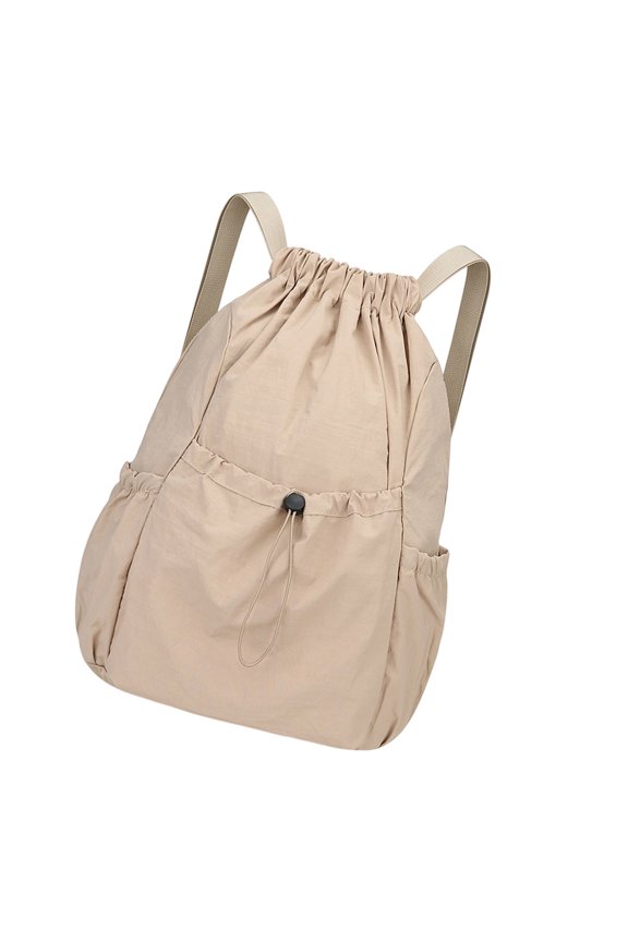 Drawstring Backpack for Commute and Gym, Lightweight Multi-Pocket Daypack with Wide Straps and Easy Daily Storage