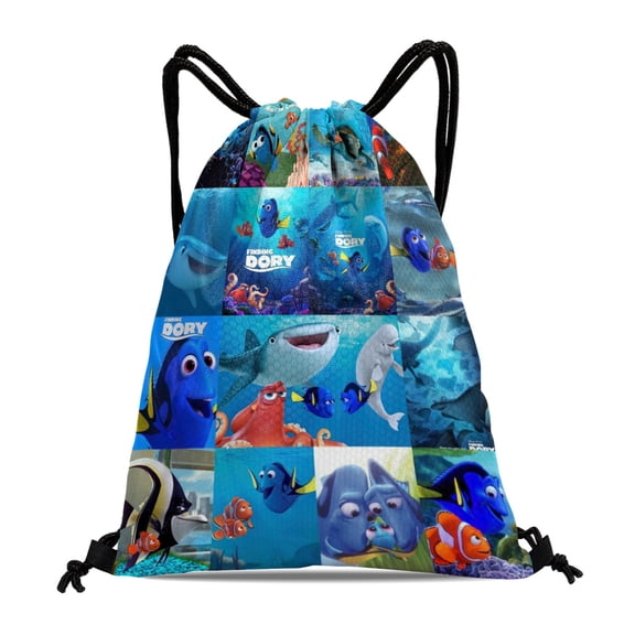 Drawstring Backpack for Finding Nemo Sackpack Adults Women Men Party Favor Bags Sports for Gym Travel Swimming Hiking Camping Tote Bag 11.8 × 15.7 in