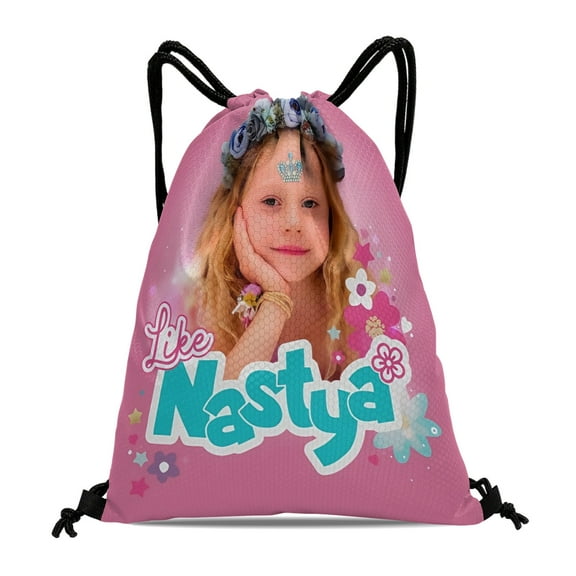 Drawstring Backpack for Like Nastya Party Favor Bags Sackpack Adults Women Men Sports for Gym Travel Swimming Hiking Camping Tote Bag 11.8 × 15.7 in