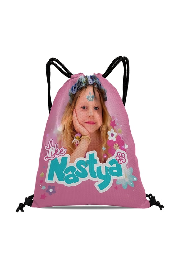 Drawstring Backpack for Like Nastya Party Favor Bags Sackpack Adults Women Men Sports for Gym Travel Swimming Hiking Camping Tote Bag 11.8 × 15.7 in