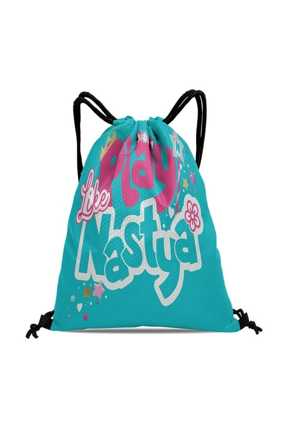 Drawstring Backpack for Like Nastya Sackpack Women Men Adults Party Favor Bags Sports for Gym Travel Swimming Hiking Camping Tote Bag 11.8 × 15.7 in