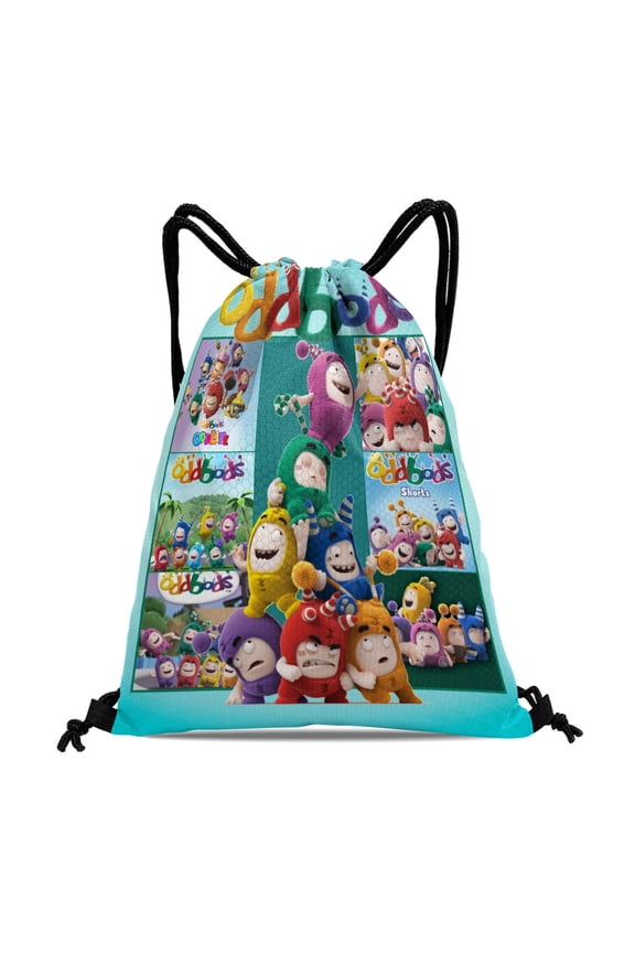 Drawstring Backpack for Oddbods Sackpack Adults Women Men Party Favor Bags Sports for Swimming Gym Travel Hiking Camping Tote Bag 11.8 15.7 in
