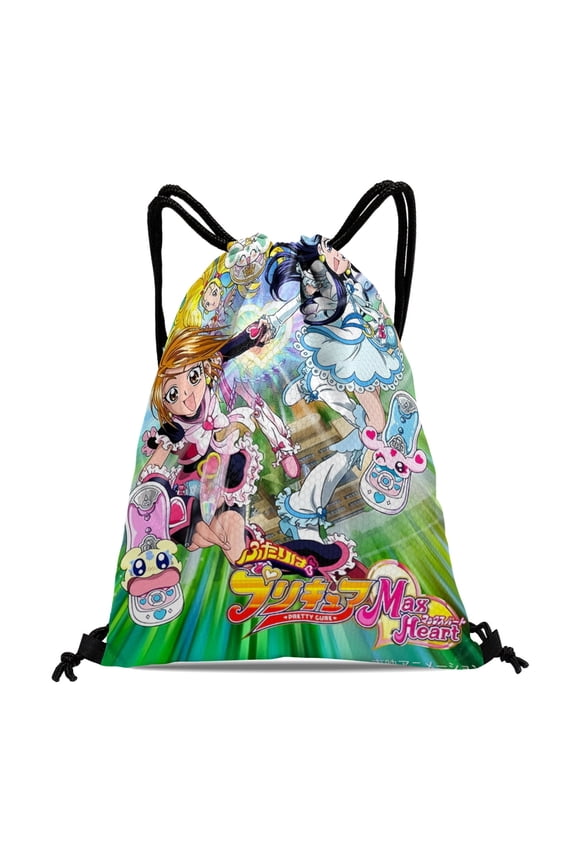 Drawstring Backpack for Pretty Cure Sackpack Women Men Adults Party Favor Bags Sports for Gym Travel Swimming Hiking Camping Tote Bag 11.8 × 15.7 in