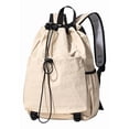 thumbnail image 1 of Drawstring Backpack for Tennis Rackets, Large Beige, 1 of 11