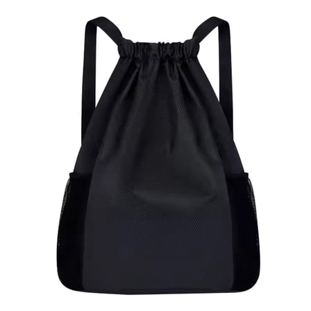 Youersen Drawstring Backpack for Women and Men, Small Side Sack for Gym, Basketball and Soccer, Black