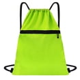 thumbnail image 1 of Drawstring Backpack for Women with One Zippered Pocket, Waterproof, Large Sports Gym Sackpack for Traveling Yoga Beach Outdoor(Green), 1 of 6