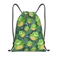 thumbnail image 1 of Drawstring Backpack - frogs dragonfly leaves green cute Splash Proof Small Drawstring Gym Bag for Women Men, Cinch Sports String Bag Backpack for Travel Swimming Beach, 1 of 8