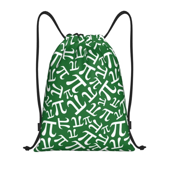 Drawstring Backpack - green pi Symbol Print Splash Proof Small Drawstring Gym Bag for Women Men, Cinch Sports String Bag Backpack for Travel Swimming Beach