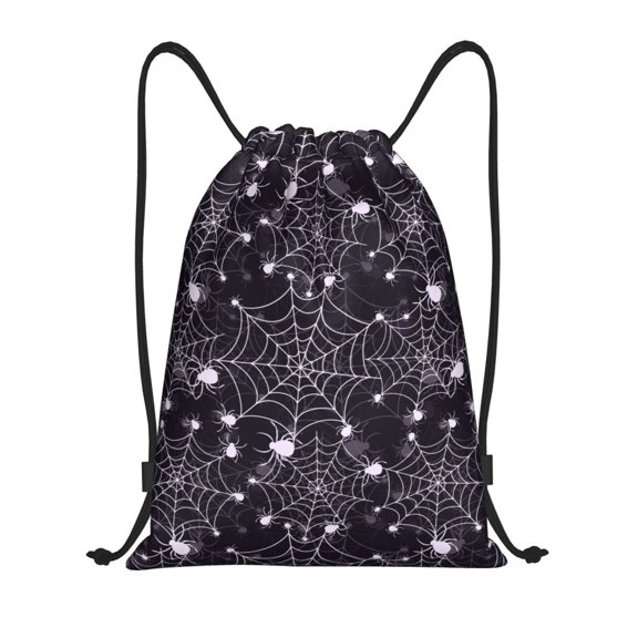 Drawstring Backpack - halloween Creative spiderweb cobweb Splash Proof Small Drawstring Gym Bag for Women Men, Cinch Sports String Bag Backpack for Travel Swimming Beach