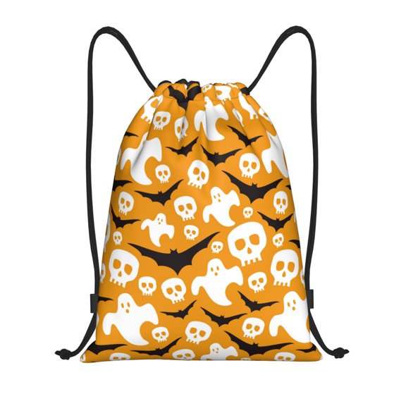 Drawstring Backpack - halloween elements bat Splash Proof Small Drawstring Gym Bag for Women Men, Cinch Sports String Bag Backpack for Travel Swimming Beach