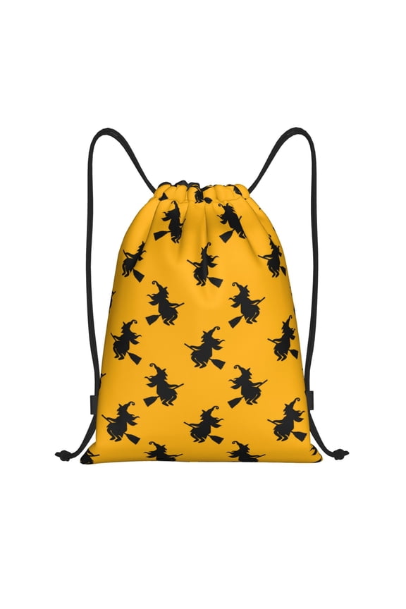 Drawstring Backpack - halloween witch Patterns Splash Proof Small Drawstring Gym Bag for Women Men, Cinch Sports String Bag Backpack for Travel Swimming Beach