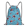 thumbnail image 1 of Drawstring Backpack - ice hockey player stick blue Splash Proof Small Drawstring Gym Bag for Women Men, Cinch Sports String Bag Backpack for Travel Swimming Beach, 1 of 8