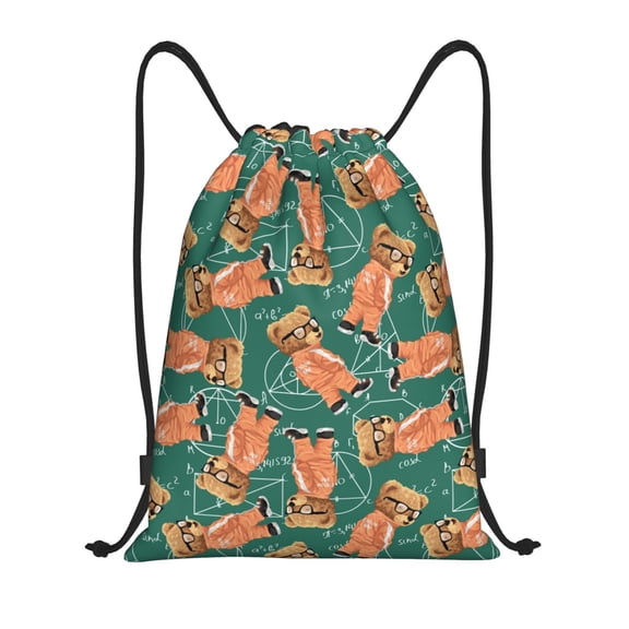 Drawstring Backpack - math formula Bear Splash Proof Small Drawstring Gym Bag for Women Men, Cinch Sports String Bag Backpack for Travel Swimming Beach