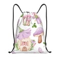 thumbnail image 1 of Drawstring Backpack - mushroom fairy house Splash Proof Small Drawstring Gym Bag for Women Men, Cinch Sports String Bag Backpack for Travel Swimming Beach, 1 of 8