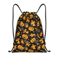thumbnail image 1 of Drawstring Backpack - pumpkin halloween spider web Splash Proof Small Drawstring Gym Bag for Women Men, Cinch Sports String Bag Backpack for Travel Swimming Beach, 1 of 8
