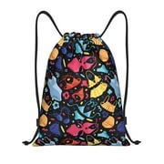 Drawstring Backpack - swimsuits bikini pattern Splash Proof Small Drawstring Gym Bag for Women Men, Cinch Sports String Bag Backpack for Travel Swimming Beach