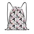 thumbnail image 1 of Drawstring Backpack - white cow glasses moo funny Splash Proof Small Drawstring Gym Bag for Women Men, Cinch Sports String Bag Backpack for Travel Swimming Beach, 1 of 8
