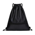 thumbnail image 1 of Drawstring Backpack with Front Zipper Pocket, Large Capacity Water Resistant Oxford Cloth Sports Sack Bag for Gym, Basketball, Travel, Outdoor, 1 of 7