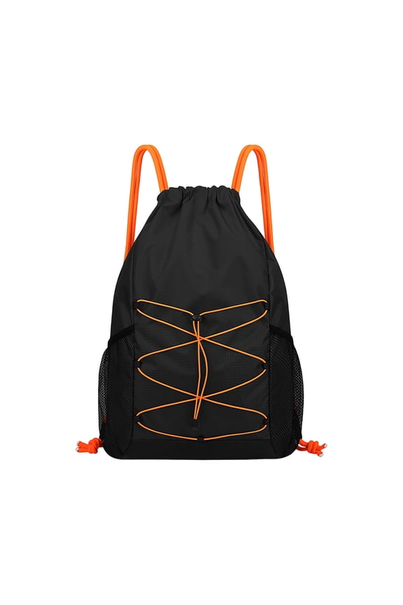 Drawstring Backpack with Side Mesh Pockets – Water Repellent Large Capacity Sack for Gym,Hiking,Cycling,Travel,Father's Day Gift for Him