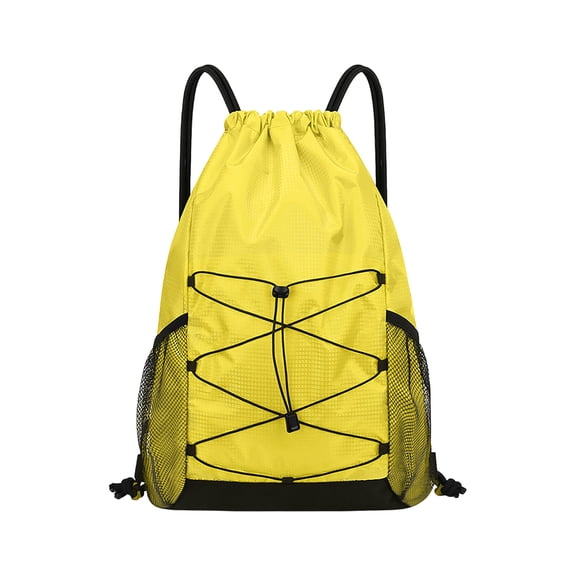 Drawstring Backpack with Side Mesh Pockets – Water Repellent Large Capacity Sack for Gym,Hiking,Cycling,Travel,Father's Day Gift for Him