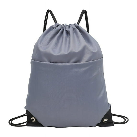 Drawstring Bag Beach Backpack Lightweight Heavy Duty Sackpack for Sport - gray