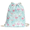 thumbnail image 1 of Drawstring Bag, Blue Flamingo Drawstring Backpack, 1 of 3