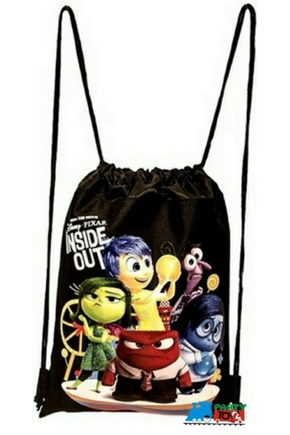 Drawstring Bag - Inside Out - Black - 13" X 11"