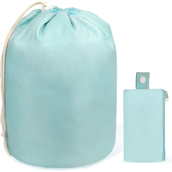 Drawstring Bag for Women Bag Large Travel Make up Bags Portable Barrel Toiletry Bag Toiletries Pouch Travel Organizer ()