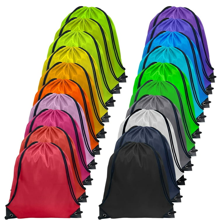 Drawstring Bags Bulk 40 Pcs Draw String Bags Nylon Cinch Bags Gym Drawstring Backpack String Bag Backpack 20 Colors