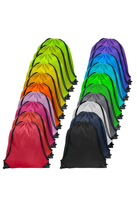 Drawstring Bags Bulk, 40 Pcs Draw String Bags Nylon Cinch Bags Gym Drawstring Backpack String Bag Backpack, 20 Colors