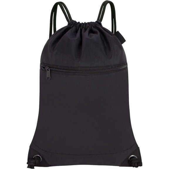 Drawstring Bags Gym Backpack Sackpack Cinch Bags for , Travel, Beach, Black
