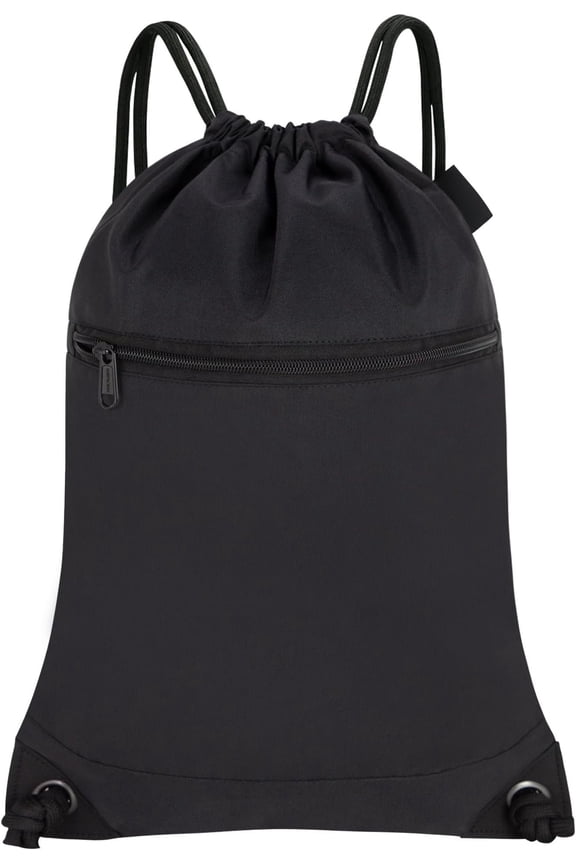 Drawstring Bags Gym Backpack Sackpack Cinch Bags for , Travel, Beach, Black