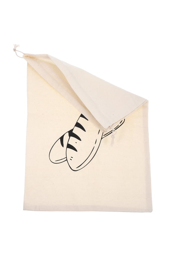 Drawstring Bread Storage Bags, Flax Linen Reusable Bag for Bread and Bakery Items