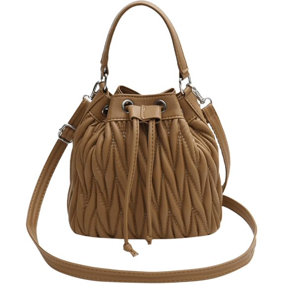 Drawstring Bucket Cross body Bags for Women Handbags Purses Designer Soft Vegan Leather Shoulder Bags