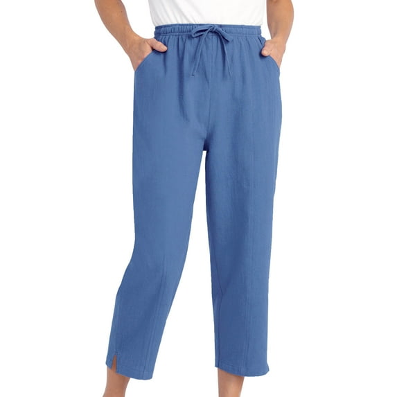 Drawstring Capri Pants with Pockets for Women