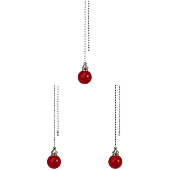 Drawstring Ceiling Fan Crystal Pull Chain Light Fixture Hanging Pulls Pendant with Connector 3 Count