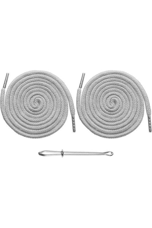 Drawstring Cords Replacement Drawstring Hoodie String Sewing Tool with Easy Threader for Hoodie Sweatpants Jackets Pants Hats Coats  Light Gray