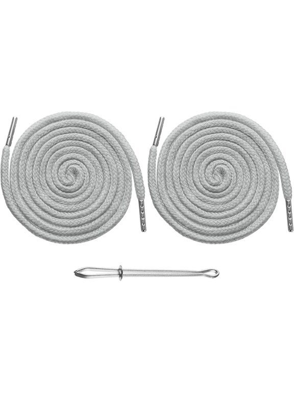 Drawstring Cords Replacement Drawstring Hoodie String Sewing Tool with Easy Threader for Hoodie Sweatpants Jackets Pants Hats Coats Light Gray