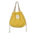 thumbnail image 1 of Drawstring Cosmetic Bag Japanese Tote Bag Corduroy Makeup Bag Travel Storage Organizer Corduroy Canvas Lunch Bag Dinner Container Food Storage Bags/ Drawstring Lunch Bag Yellow, 1 of 6