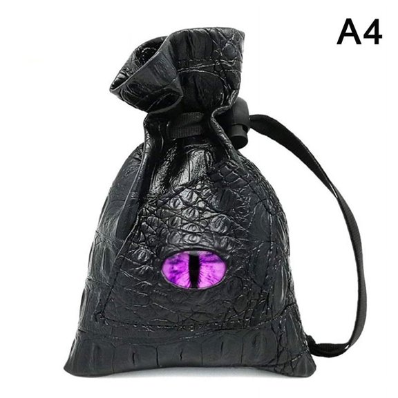 Drawstring Dice Bag PU Leather DND Dice Pouch Tarots Oracle Cards Storage Bag Gift Coins Jewelry Accessories Dice Bag
