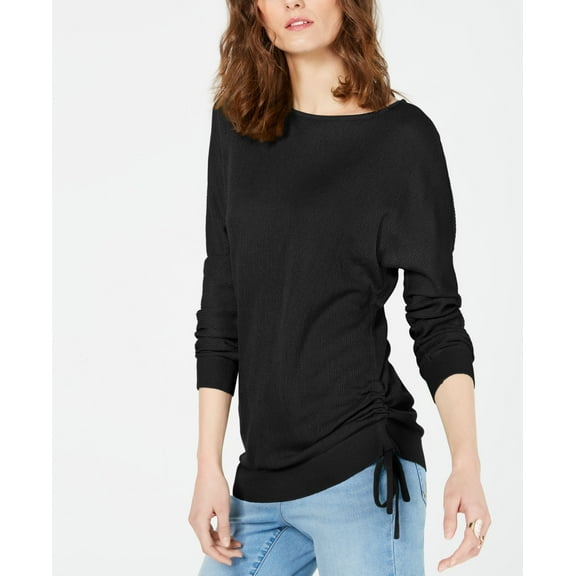 Drawstring Dolman Sweater Deep Black L