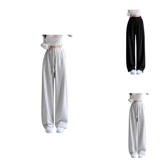 Drawstring Elastic High Waist Baggy Sweatpants, Girls Oversized Wide Leg Loose Joggers for Kids, Warm Athletic Casual Active Pants