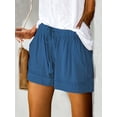 thumbnail image 1 of Drawstring Elastic Waist Shorts, Casual Comfortable Shorts With Pockets For Summer, Women's Clothing, 1 of 5