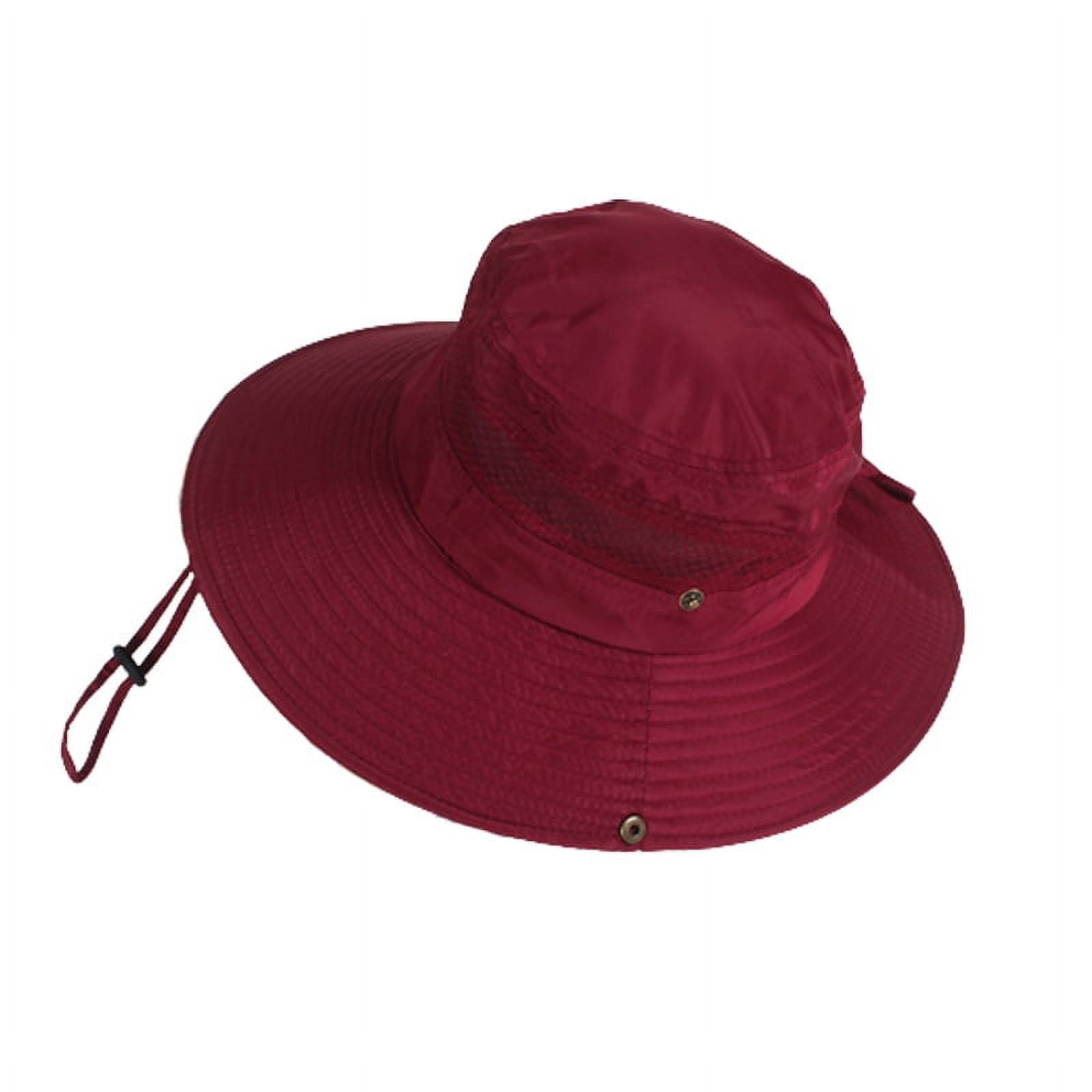 Drawstring Fisherman Hat Unisex Outdoor Breathable Mesh Hiking Hat Wide  Brim Anti-UV Sun Hat Bucket Hat 