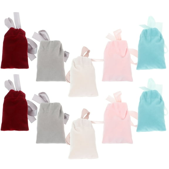Drawstring Flannel Bag 20 Pcs Lovely Gift Bags Storage Cloth Travel Plush Fabrics