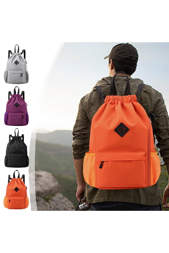 Drawstring Gym Backpack Large Capacity Sports Bag for Men and Women, Lightweight Travel Sackpack for Workout, Hiking, Outdoor and Everyday Use