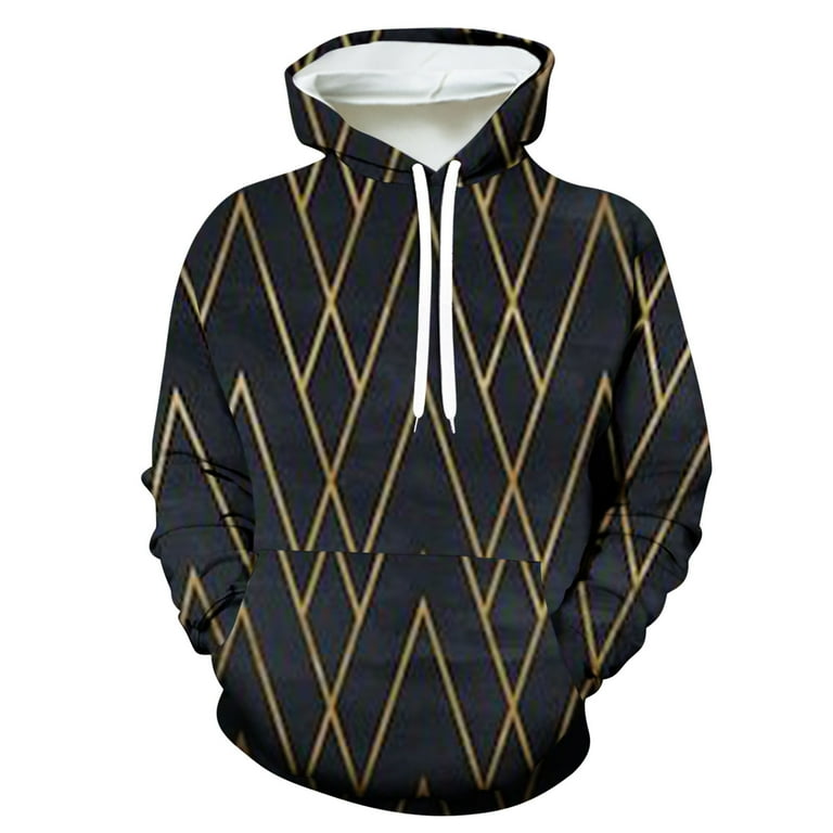 Men 3d geo print hooded sweatshirt hotsell
