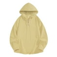 thumbnail image 1 of Drawstring Hoodies for Men Front Criss Cross Loose Casual Hooded Sweatshirt Plain Pullover Tops Fall Winter Spring (XL, Yellow), 1 of 5